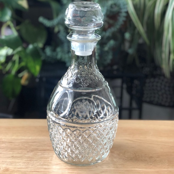 Vintage 80s Princess House 10” Inch Glass Wine Decanter w/ Stopper - Picture 2 of 14